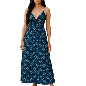 TWELFTH Street Womens Silk Dress Size L Maxi Spaghetti Strap Romantic Feminine
